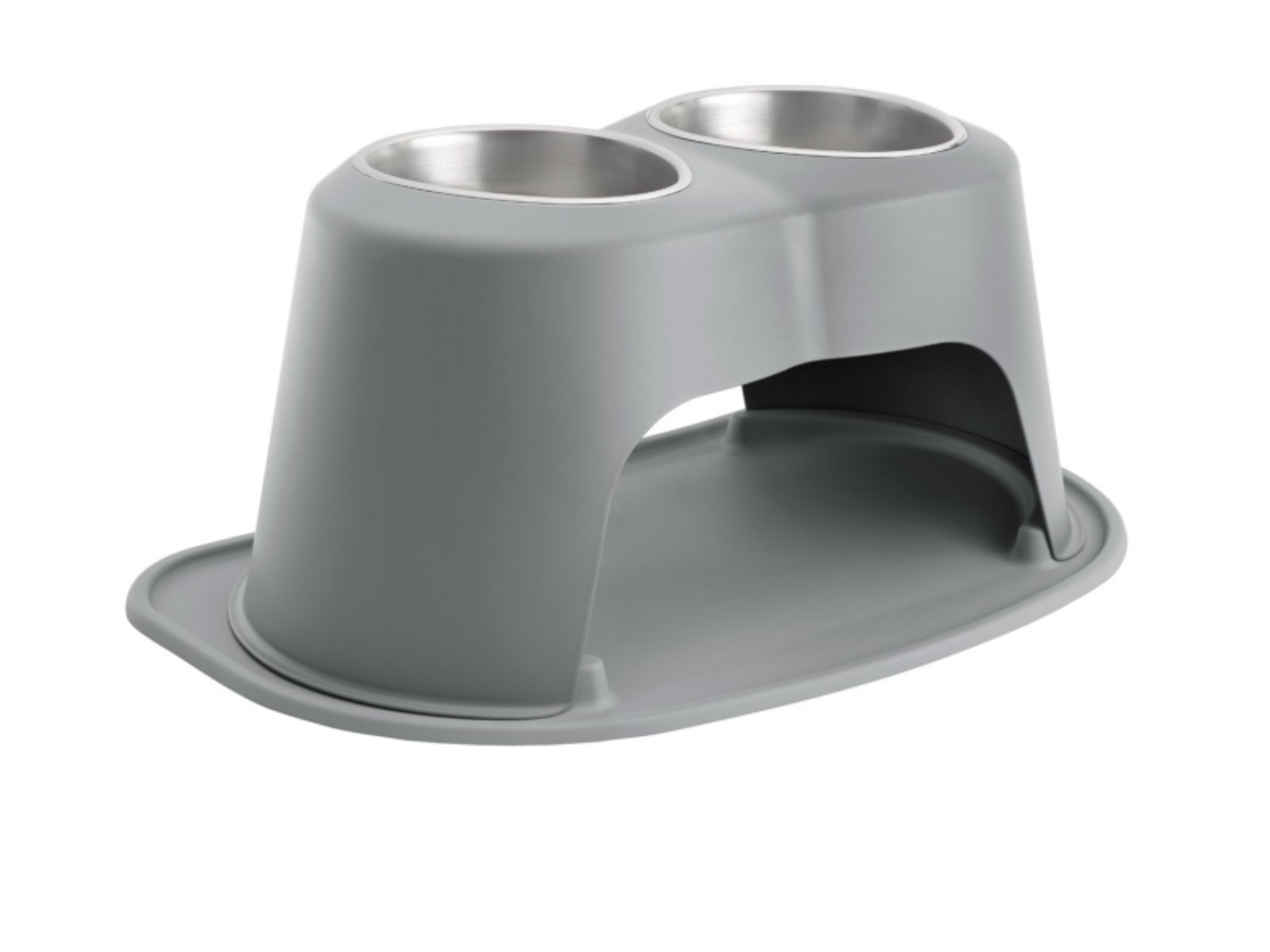 Picture of WeatherTech Pet Feeding System Double High 64oz 12in. Stainless Bowl - Dark Grey
