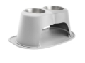 Picture of WeatherTech Pet Feeding System Double High 64oz 12in. Stainless Bowl - Light Grey