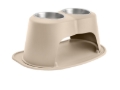 Picture of WeatherTech Pet Feeding System Double High 64oz 12in. Stainless Bowl - Tan