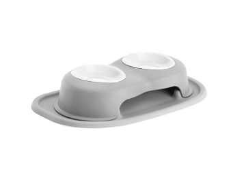 Picture of WeatherTech Pet Feeding System Double High 8oz 3in. Poly Bowl - Light Grey