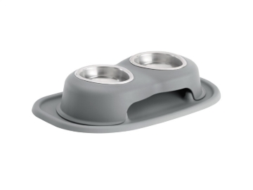 Picture of WeatherTech Pet Feeding System Double High 8oz 3in. Stainless Bowl - Dark Grey