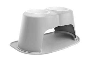 Picture of WeatherTech Pet Feeding System Double High 96oz 14in. Poly Bowl - Light Grey