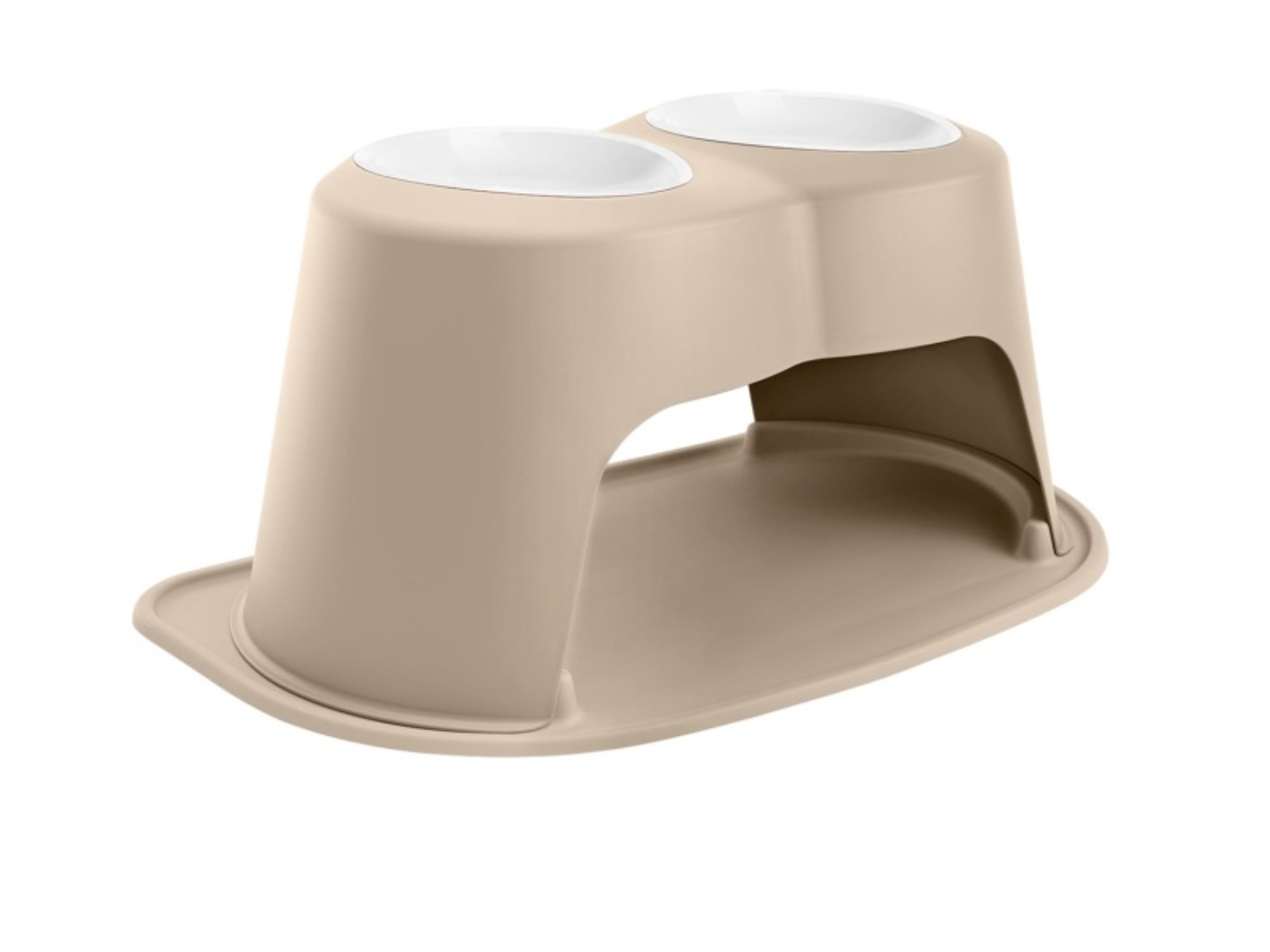 Picture of WeatherTech Pet Feeding System Double High 96oz 14in. Poly Bowl - Tan