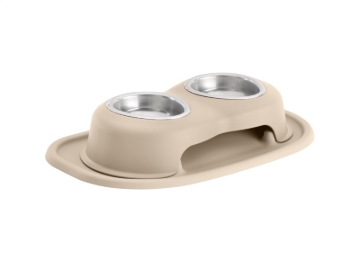 Picture of WeatherTech Pet Feeding System Double High 8oz 3in. Stainless Bowl - Tan