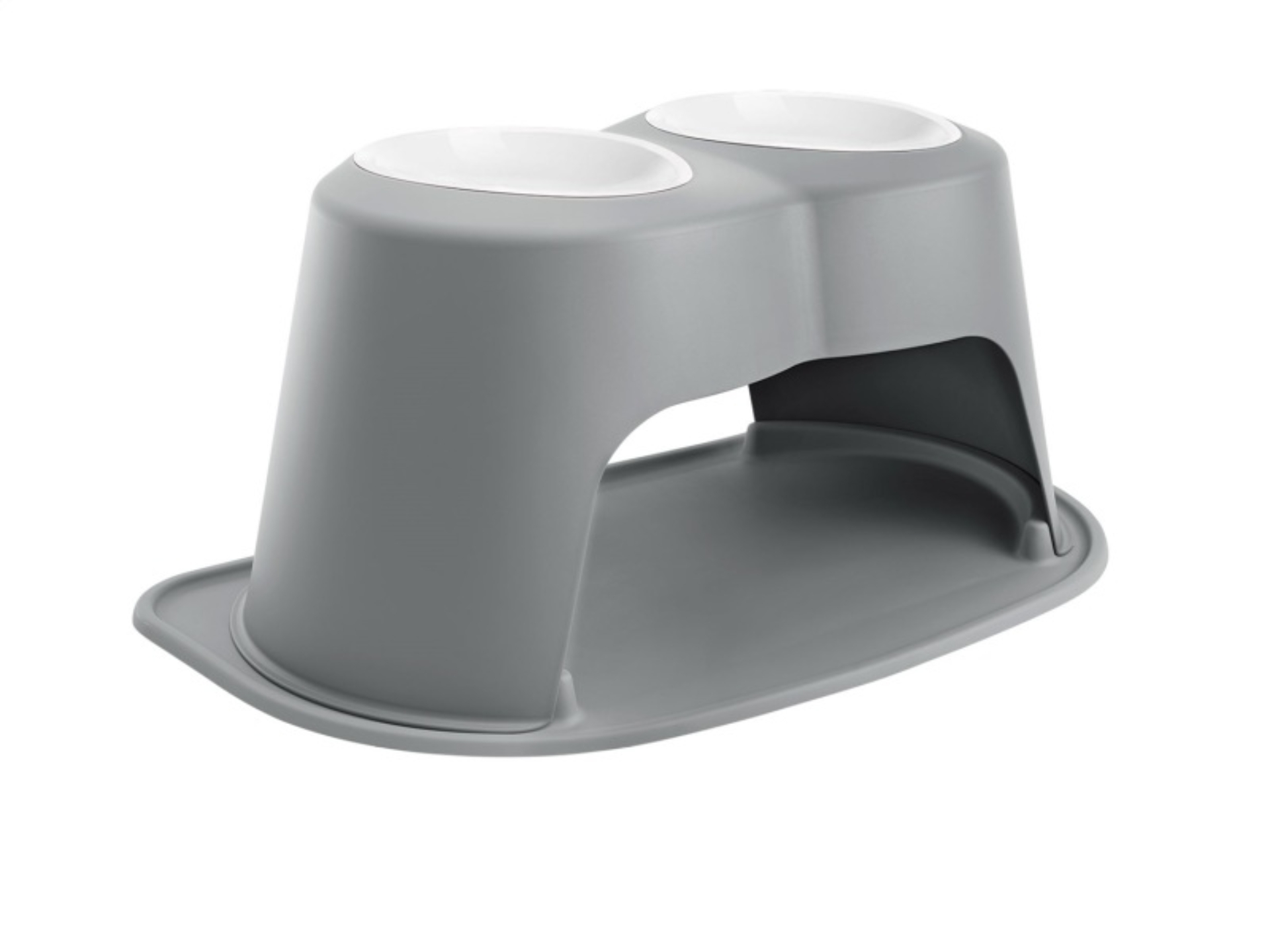 Picture of WeatherTech Pet Feeding System Double High 96oz 14in. Poly Bowl - Dark Grey