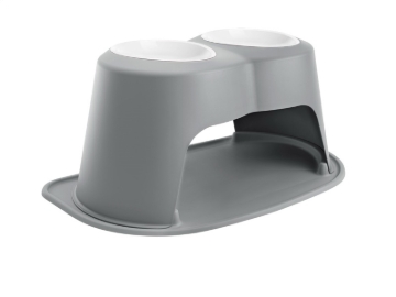 Picture of WeatherTech Pet Feeding System Double High 96oz 14in. Poly Bowl - Dark Grey