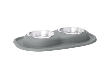 Picture of WeatherTech Pet Feeding System Double Low 16oz 2in. Stainless Bowl - Dark Grey
