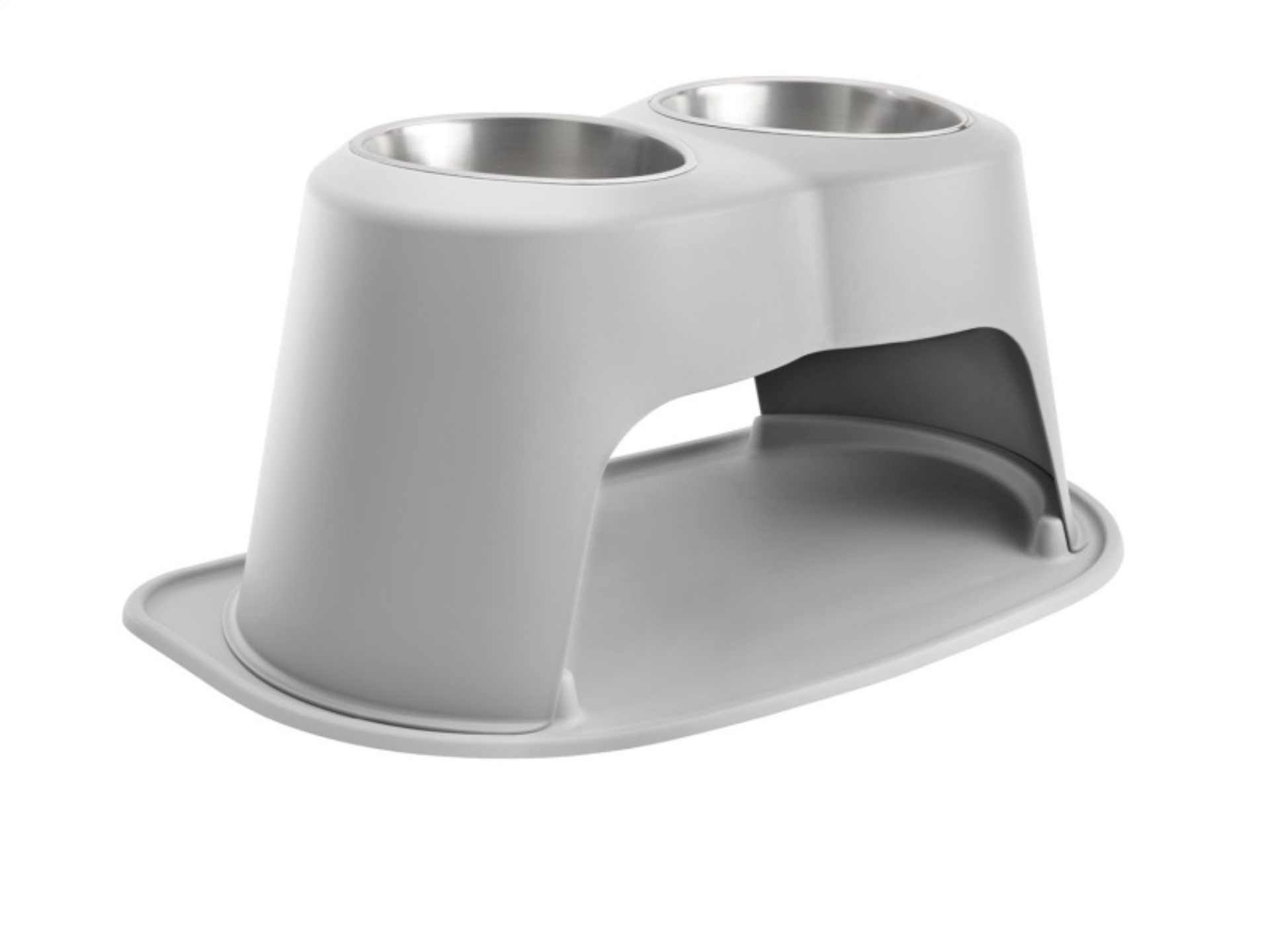 Picture of WeatherTech Pet Feeding System Double High 96oz 14in. Stainless Bowl - Light Grey