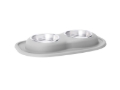 Picture of WeatherTech Pet Feeding System Double Low 16oz 2in. Stainless Bowl - Light Grey
