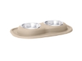 Picture of WeatherTech Pet Feeding System Double Low 16oz 2in. Stainless Bowl - Tan