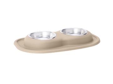 Picture of WeatherTech Pet Feeding System Double Low 16oz 2in. Stainless Bowl - Tan