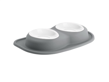Picture of WeatherTech Pet Feeding System Double Low 32oz 3in. Poly Bowl - Dark Grey