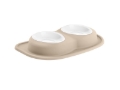 Picture of WeatherTech Pet Feeding System Double Low 32oz 3in. Poly Bowl - Tan