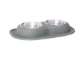 Picture of WeatherTech Pet Feeding System Double Low 32oz 3in. Stainless Bowl - Dark Grey