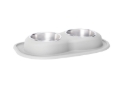 Picture of WeatherTech Pet Feeding System Double Low 32oz 3in. Stainless Bowl - Light Grey