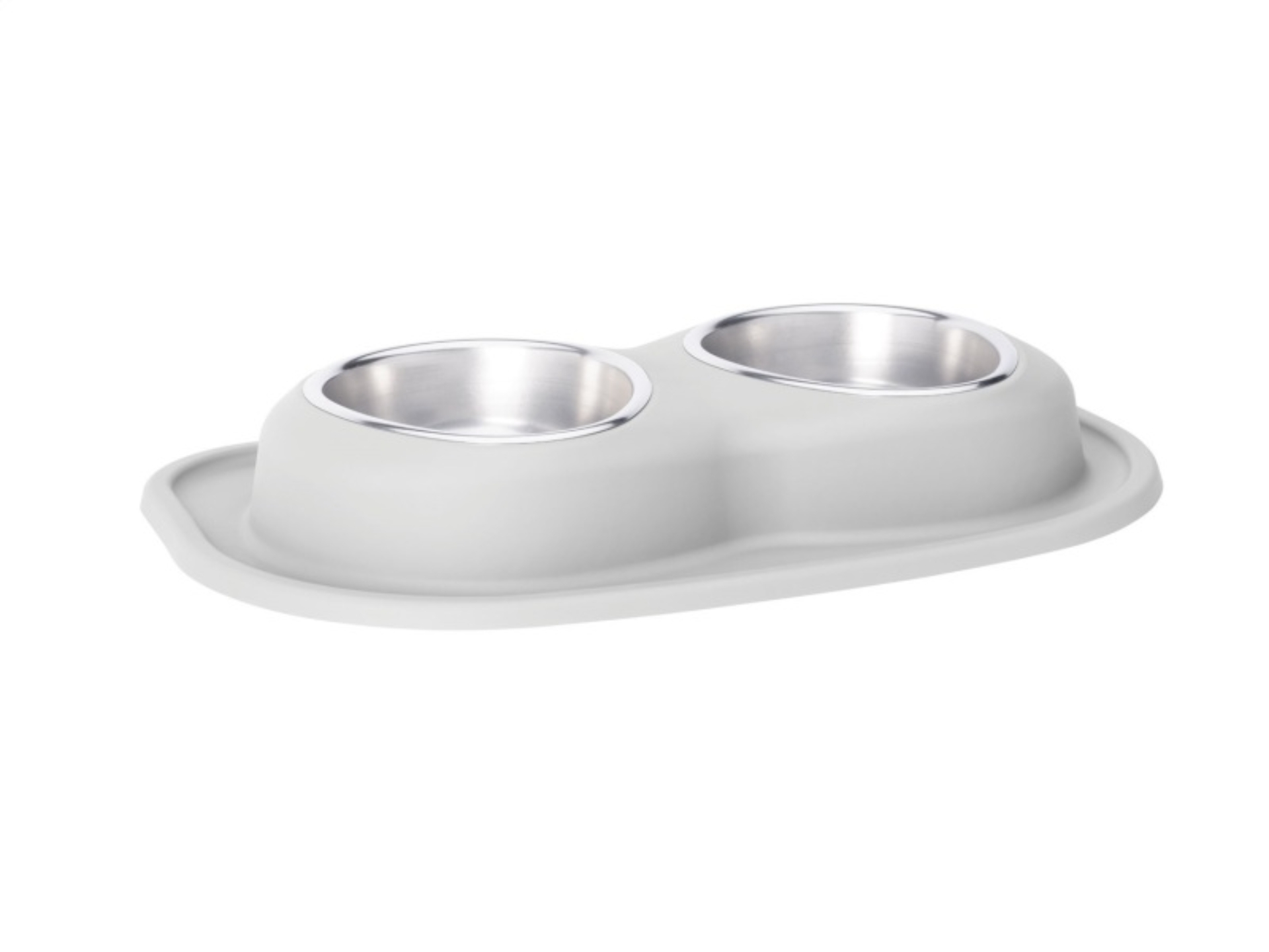 Picture of WeatherTech Pet Feeding System Double Low 32oz 3in. Stainless Bowl - Light Grey