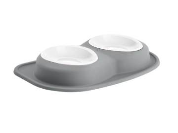 Picture of WeatherTech Pet Feeding System Double Low 64oz 3in. Poly Bowl - Dark Grey