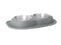Picture of WeatherTech Pet Feeding System Double Low 64oz 3in. Stainless Bowl - Dark Grey