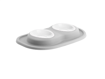 Picture of WeatherTech Pet Feeding System Double Low 8oz 1in. Poly Bowl - Light Grey