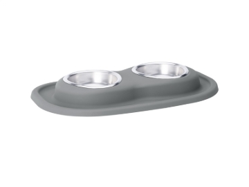 Picture of WeatherTech Pet Feeding System Double Low 8oz 1in. Stainless Bowl - Dark Grey