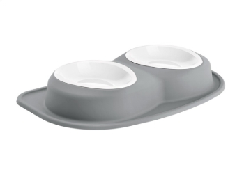 Picture of WeatherTech Pet Feeding System Double Low 96oz 3in. Poly Bowl - Dark Grey