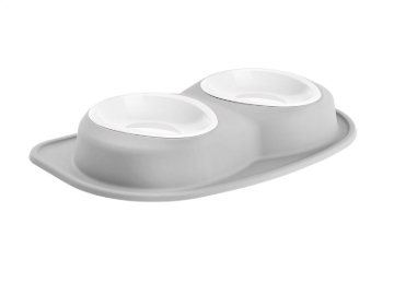 Picture of WeatherTech Pet Feeding System Double Low 96oz 3in. Poly Bowl - Light Grey