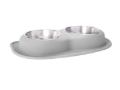 Picture of WeatherTech Pet Feeding System Double Low 96oz 3in. Stainless Bowl - Light Grey