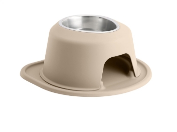 Picture of WeatherTech Pet Feeding System Single High 32oz 6in. Stainless Bowl - Tan