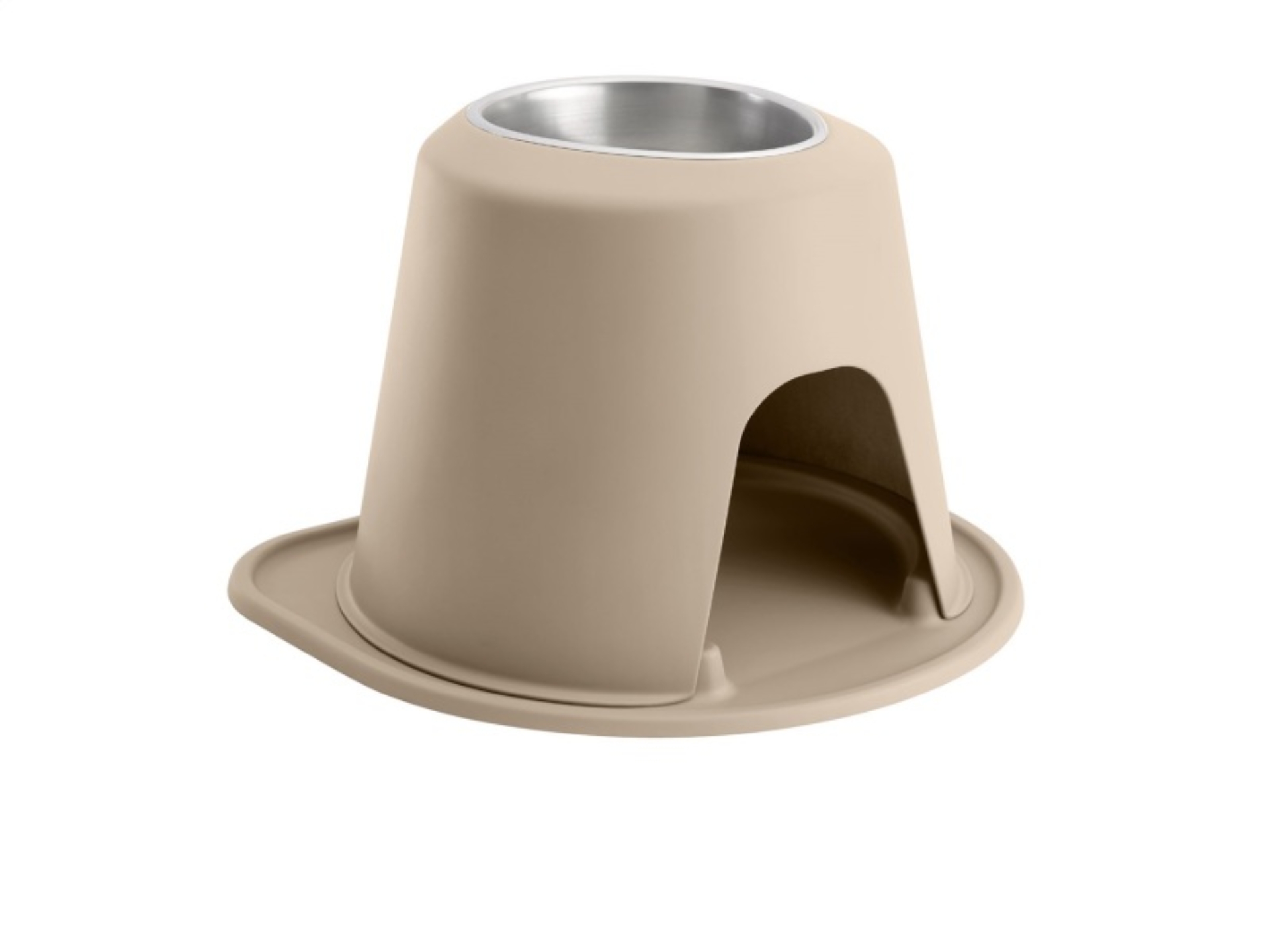 Picture of WeatherTech Pet Feeding System Single High 64oz 12in. Stainless Bowl - Tan