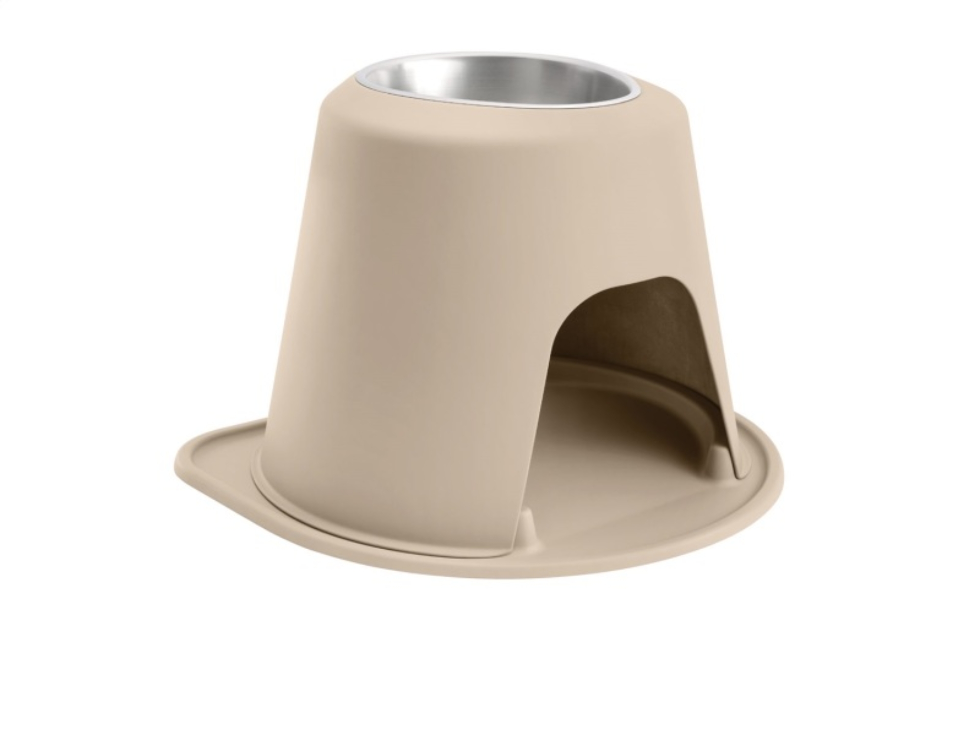 Picture of WeatherTech Pet Feeding System Single High 96oz 14in. Stainless Bowl - Tan