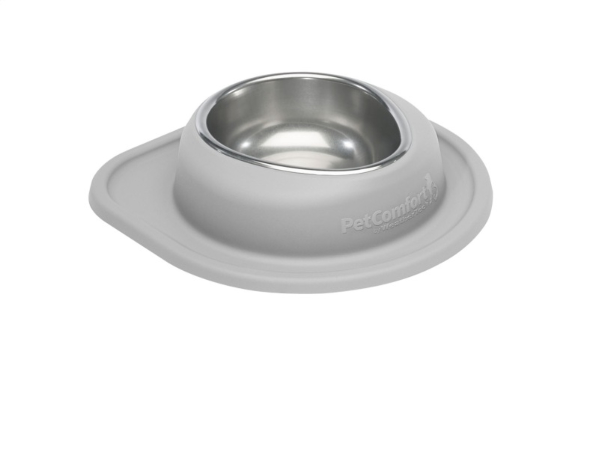 Picture of WeatherTech Pet Feeding System Single Low 32oz 3in. Stainless Bowl - Light Grey