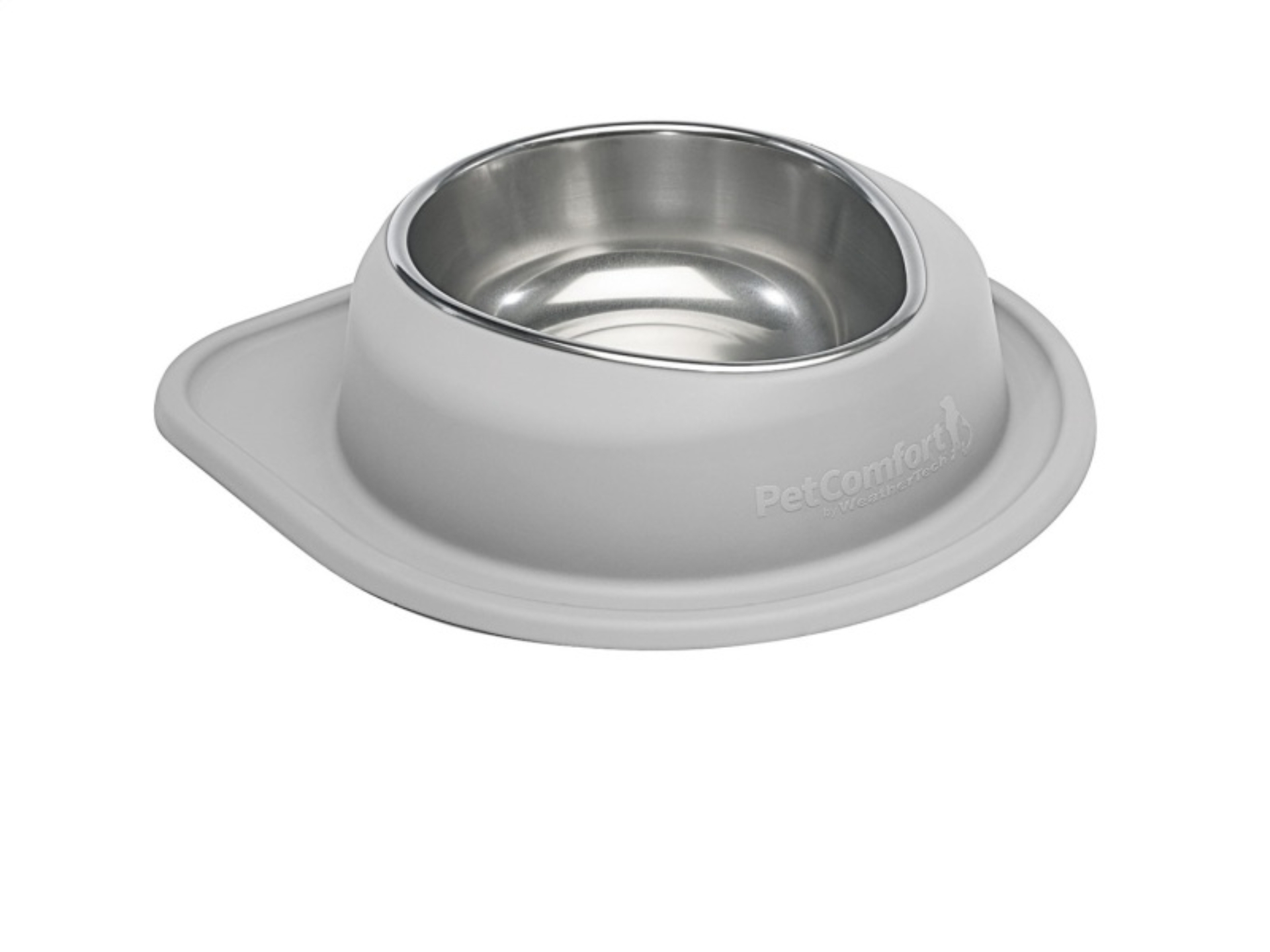 Picture of WeatherTech Pet Feeding System Single Low 96oz 3in. Stainless Bowl - Light Grey