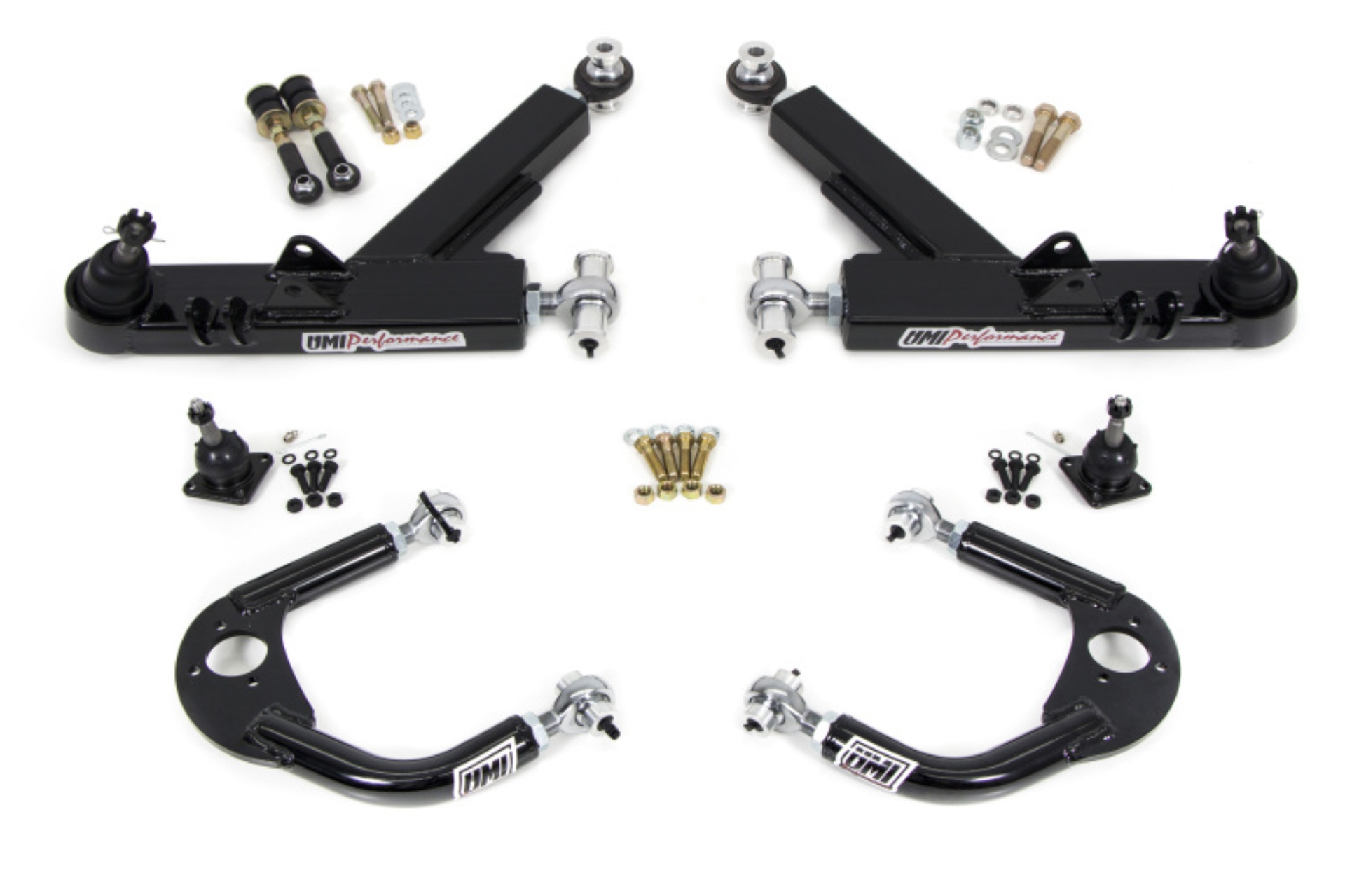 Picture of UMI Performance 93-02 GM F-Body A-Arm Kit Double Shear Mount Boxed Lower + Adj Upper