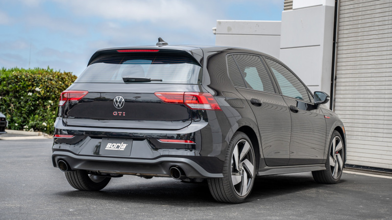 Picture of Borla 22-23 Volkswagen Golf GTI 2.0L AT/MT 3inch S-Type Cat-Back Exhaust - 4in Black Chrome Tips