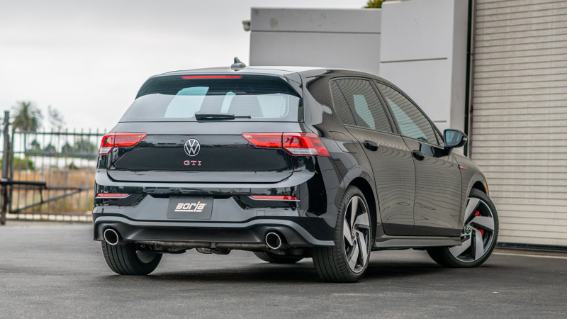 Picture of Borla 22-23 Volkswagen Golf GTI 2.0L AT/MT 3inch S-Type Cat-Back Exhaust - 4in Split Single Tips