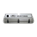 Picture of Ford Racing Ford 289/302/351W Die-Cast Valve Covers - Polished w/Black Logo