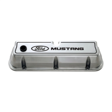 Picture of Ford Racing Ford 289/302/351W Die-Cast Valve Covers - Polished w/Black Logo
