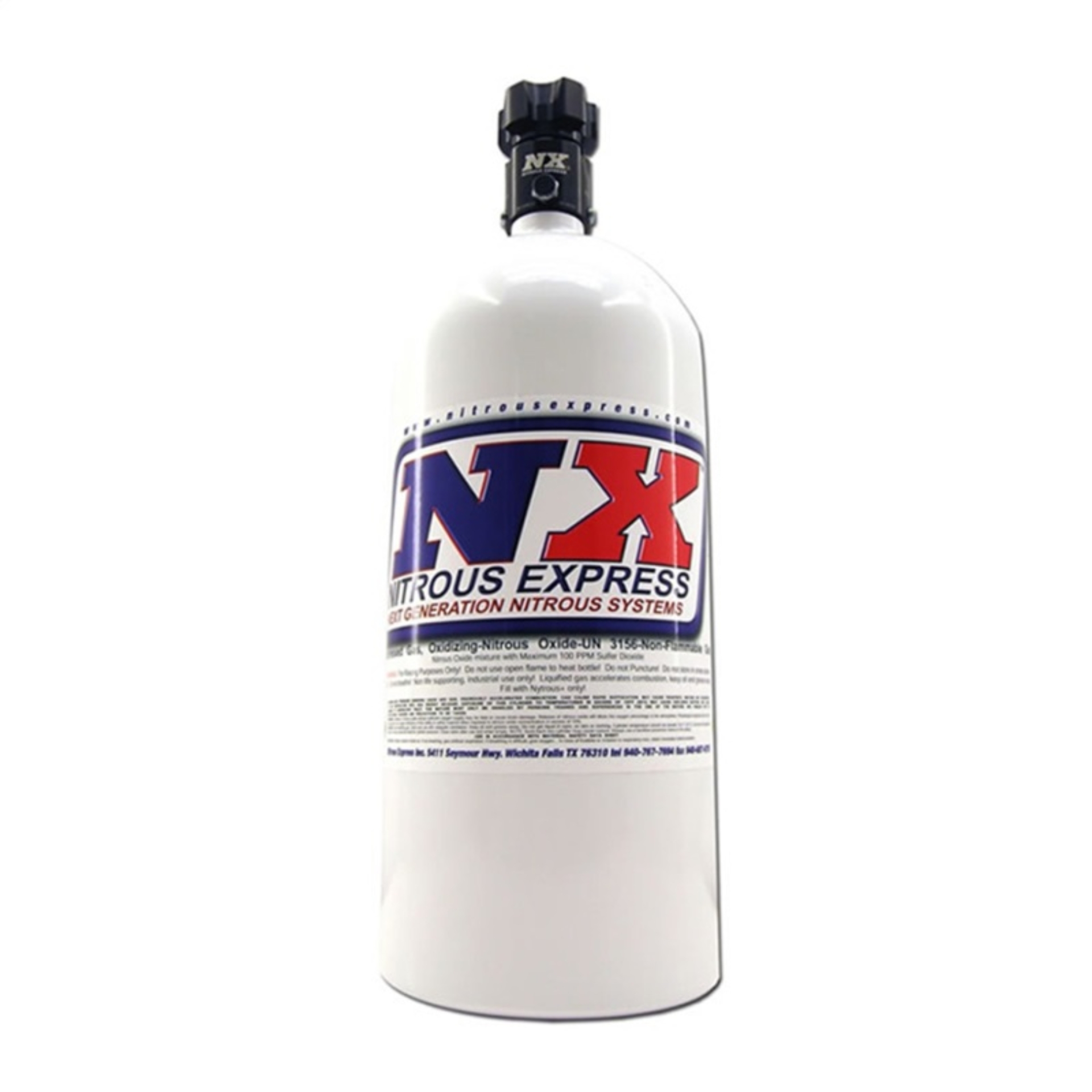Picture of Nitrous Express 10lb Bottle w/Lightning 500 Valve -6 Bottle Nipple (6.89  DIA. X 20.19  TALL)