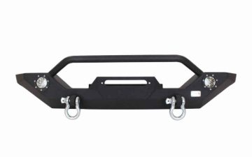 Picture of Fishbone Offroad 87-06 Jeep TJ/YJ Wrangler TJ/YJ Steel Front Bumper W/LEDs - Blk Textured Pawdercoat