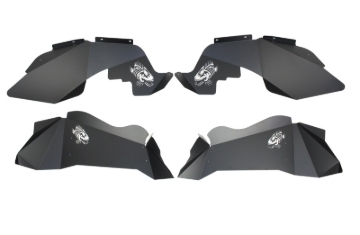 Picture of Fishbone Offroad 07-18 Jeep Wrangler JK Logo Aluminum Inner Fenders - Black Powdercoat
