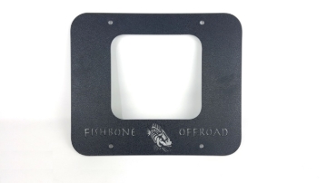 Picture of Fishbone Offroad 97-06 Jeep Wrangler TJ Tailgate Plate - Black Textured Powdercoat Aluminum