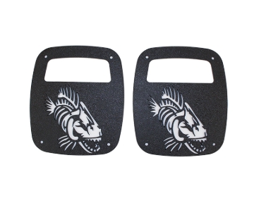 Picture of Fishbone Offroad Jeep Wrangler CJ YJ TJ Tail Light Covers - Black Textured Powdercoat