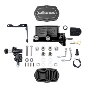 Picture of Wilwood Mopar Compact Tandem Master Cylinder Kit w/ Combination Valve & Pushrod 15/16in Bore - Black