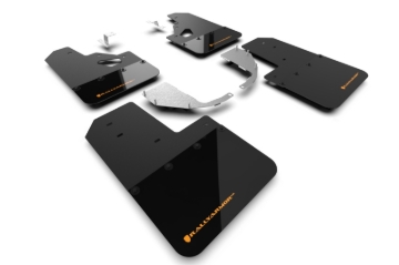 Picture of Rally Armor 21-25 Ford Bronco (Steel Bmpr + RR- NO Rptr/Sprt) Blk Mud Flap w/Cy Orange Logo