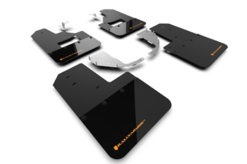 Picture of Rally Armor 21-25 Ford Bronco (Steel Bmpr + RB - NO Rptr/Sprt) Blk Mud Flap w/Cy Orange Logo