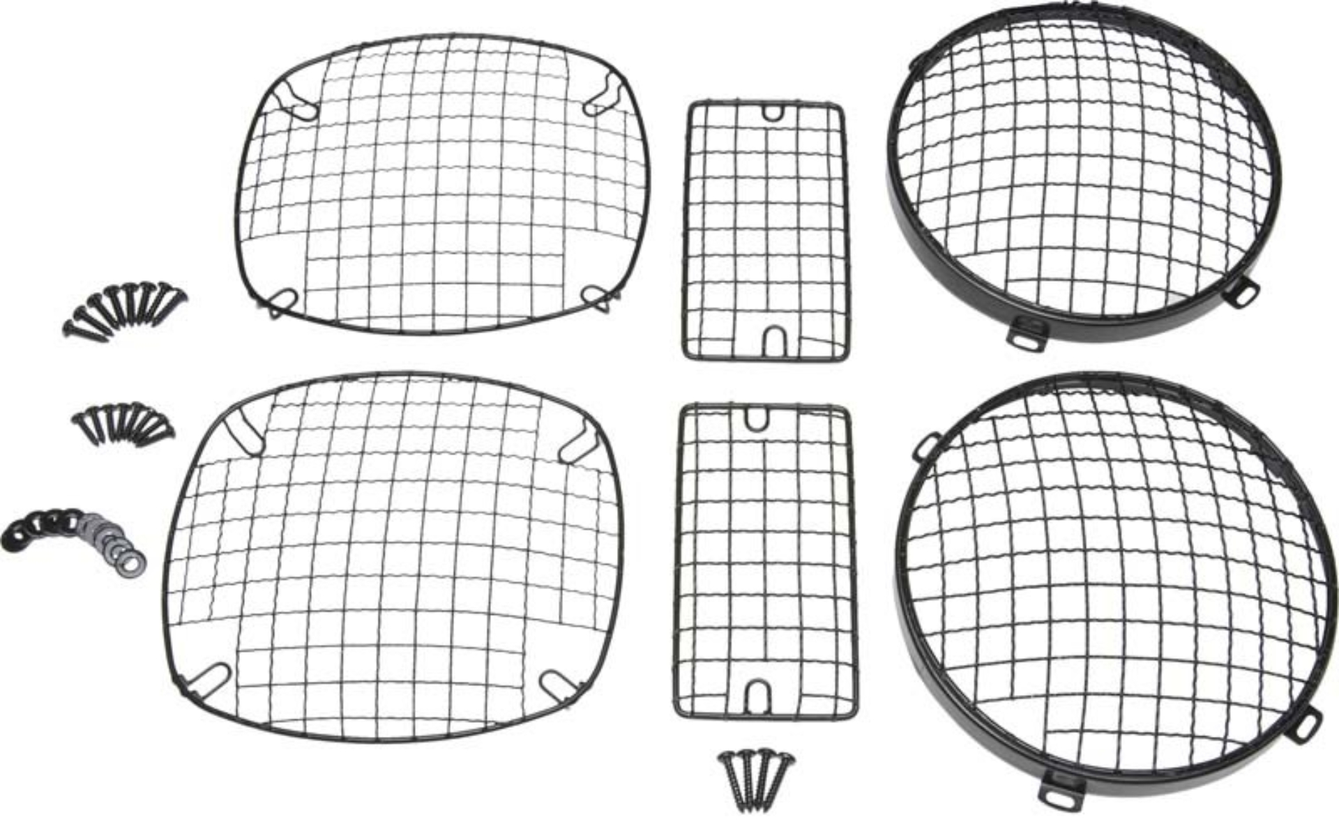 Picture of Kentrol 97-06 Jeep Wrangler TJ Wire Mesh Guard Set 6 Pieces - Powdercoat Black