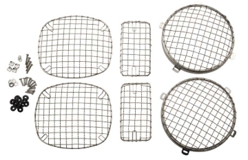 Picture of Kentrol 97-06 Jeep Wrangler TJ Wire Mesh Guard Set 6 Pieces - Polished Silver