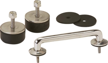 Picture of Kentrol 97-18 Jeep Wrangler TJ/JK Windshield Tie Down Kit - Polished Silver