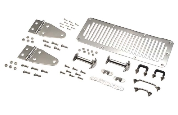 Picture of Kentrol 78-95 Jeep CJ/Wrangler YJ Hood Kit - Polished Silver