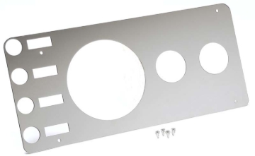 Picture of Kentrol 76-86 Jeep CJ Gauge Cover Without Radio Opening - Polished Silver